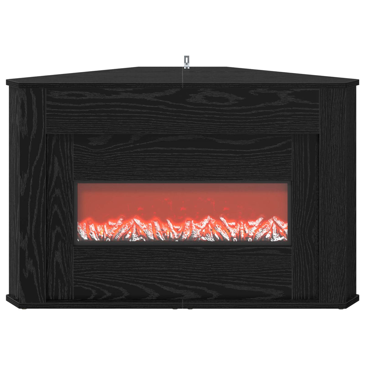 Židinys su LED juosta Juodojo ąžuolo 95 x 42,5 x 60 cm