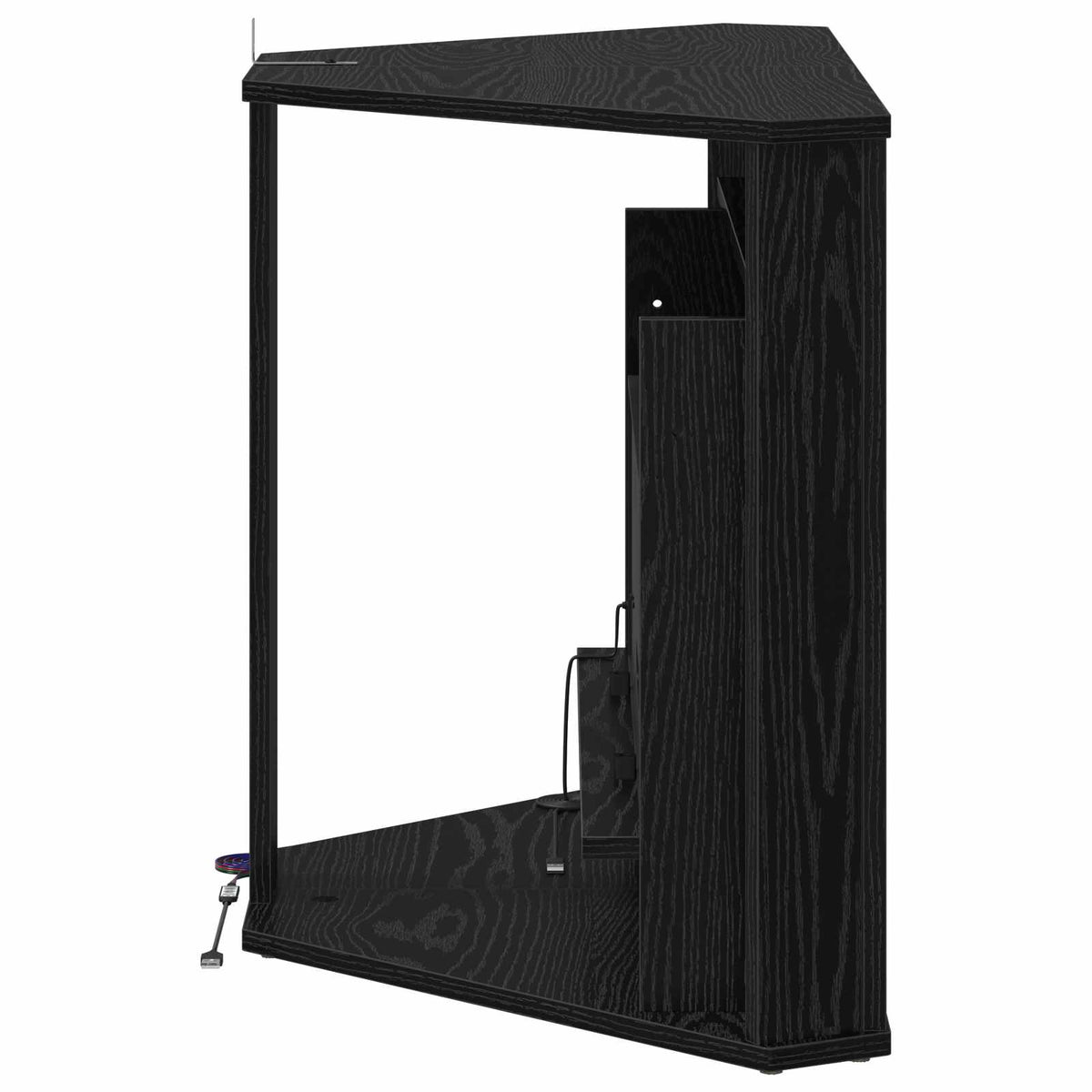 Židinys su LED juosta Juodojo ąžuolo 95 x 42,5 x 60 cm