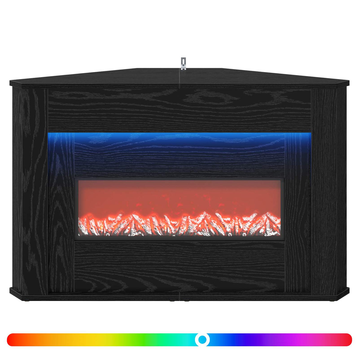 Židinys su LED juosta Juodojo ąžuolo 95 x 42,5 x 60 cm