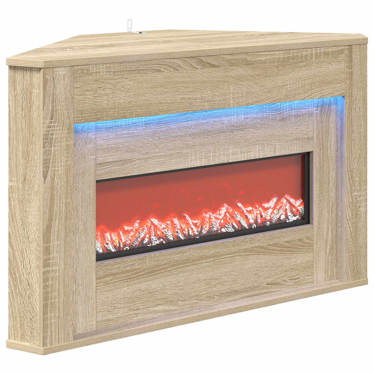 Židinys su LED juosta Sonoma ąžuolo 95 x 42,5 x 60 cm