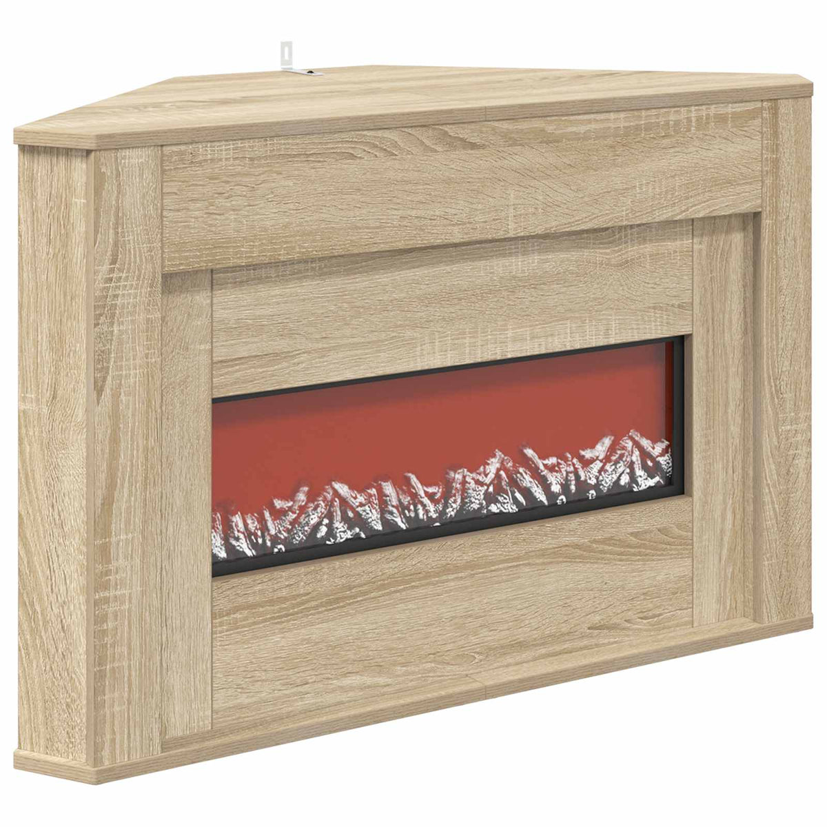 Židinys su LED juosta Sonoma ąžuolo 95 x 42,5 x 60 cm