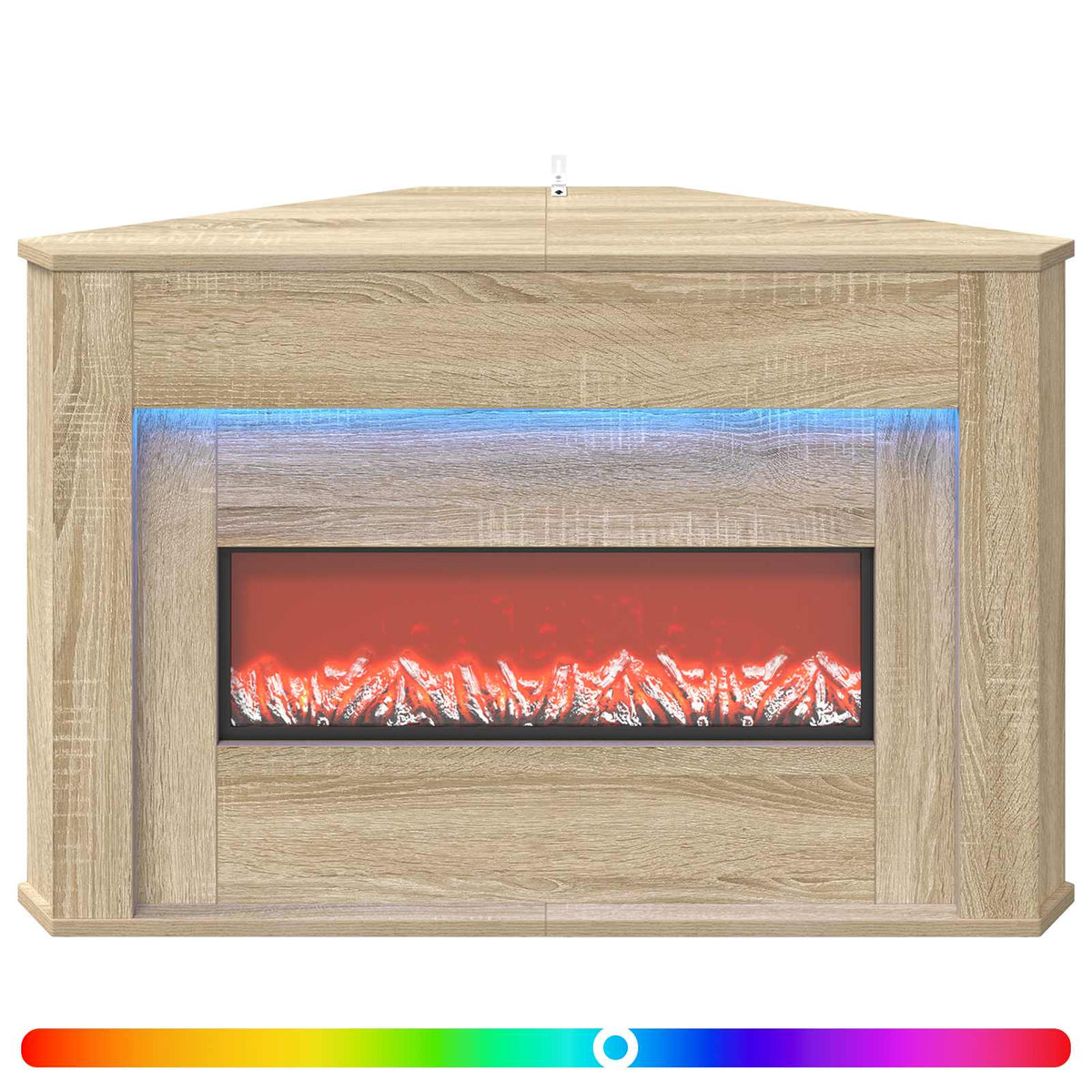 Židinys su LED juosta Sonoma ąžuolo 95 x 42,5 x 60 cm