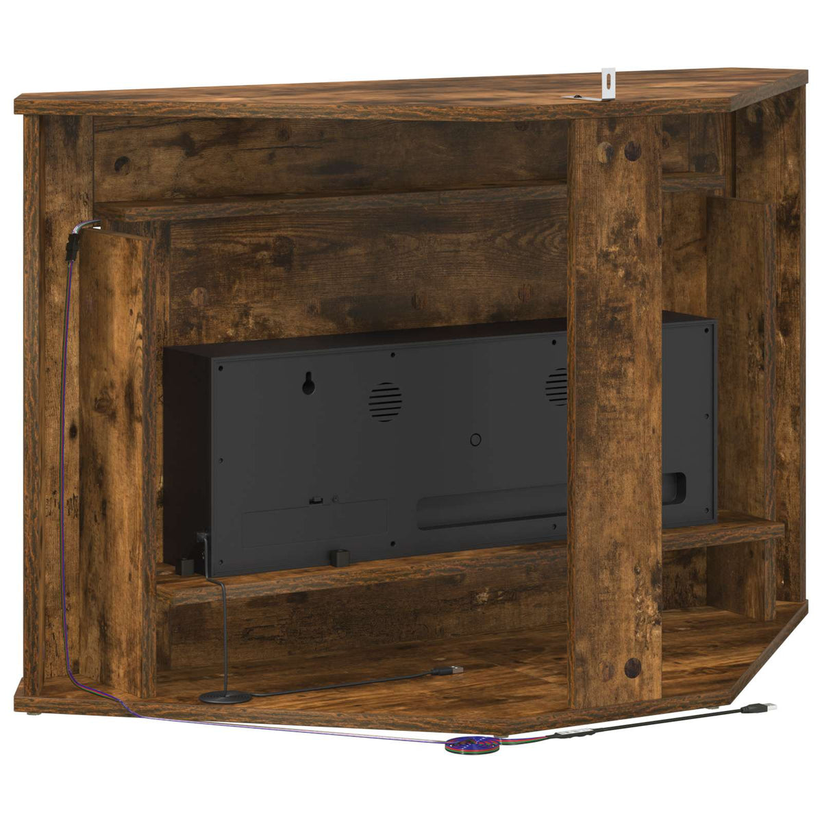Židinys su LED juosta Dūminio ąžuolo 95 x 42,5 x 60 cm