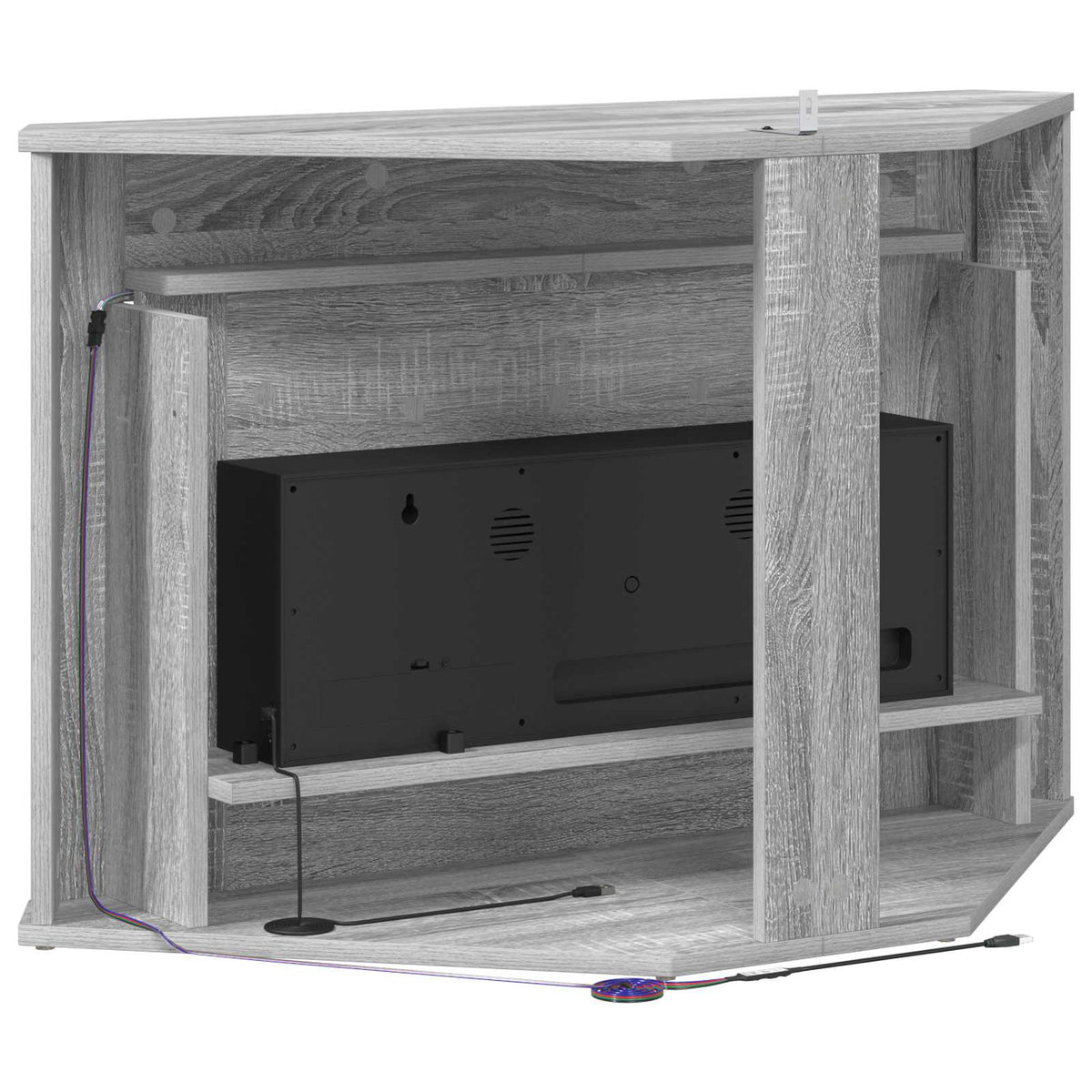 Židinys su LED juosta Pilka Sonoma 95 x 42,5 x 60 cm