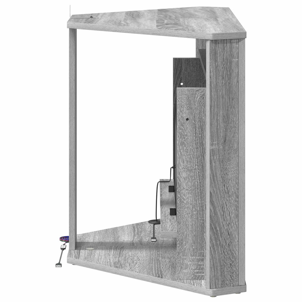 Židinys su LED juosta Pilka Sonoma 95 x 42,5 x 60 cm