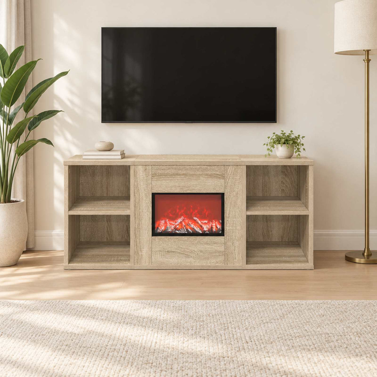Elektrinis židinys Sonoma ąžuolo 100 x 37 x 45,5 cm