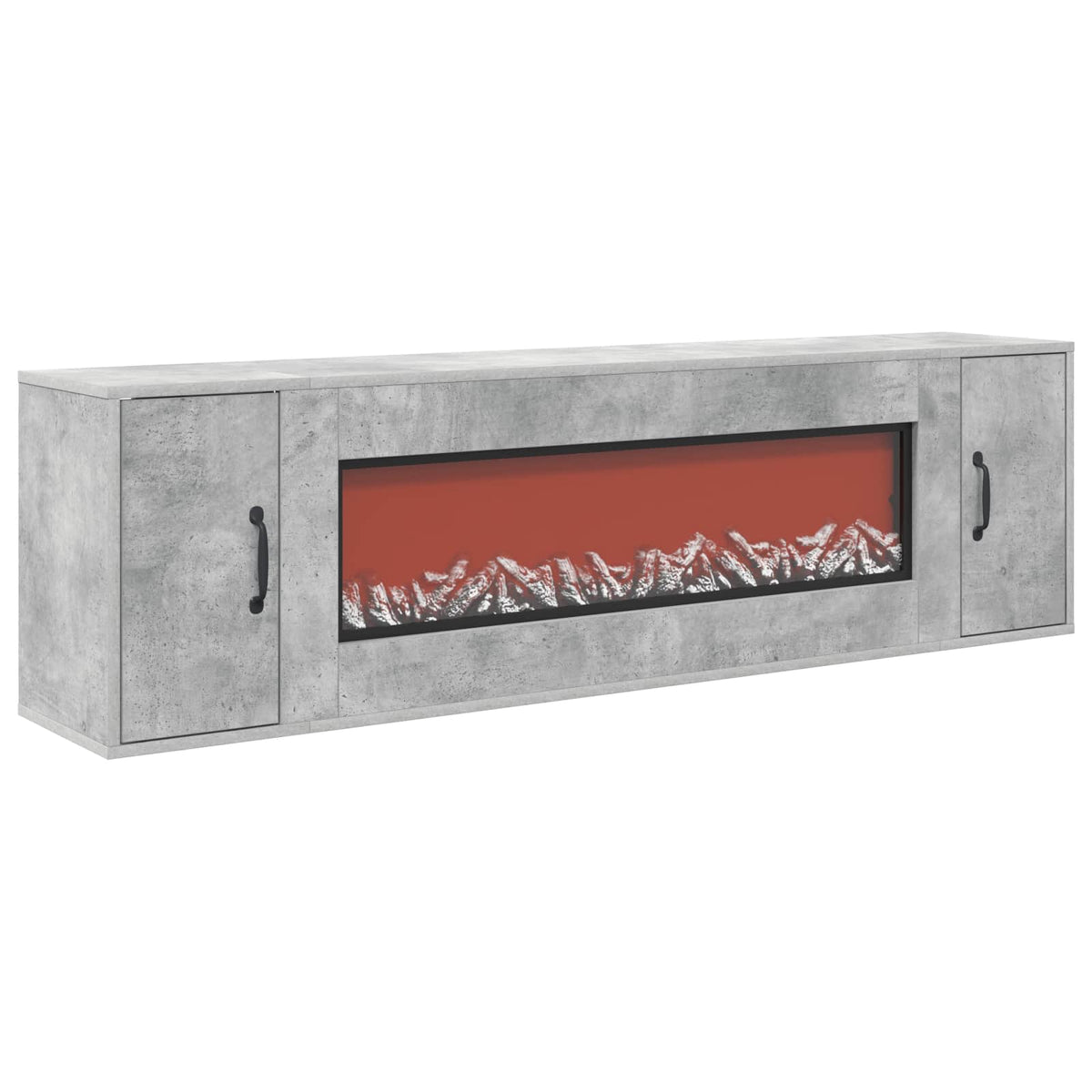 Elektrinis židinys Betono 155 x 30 x 44 cm Apdirbta mediena