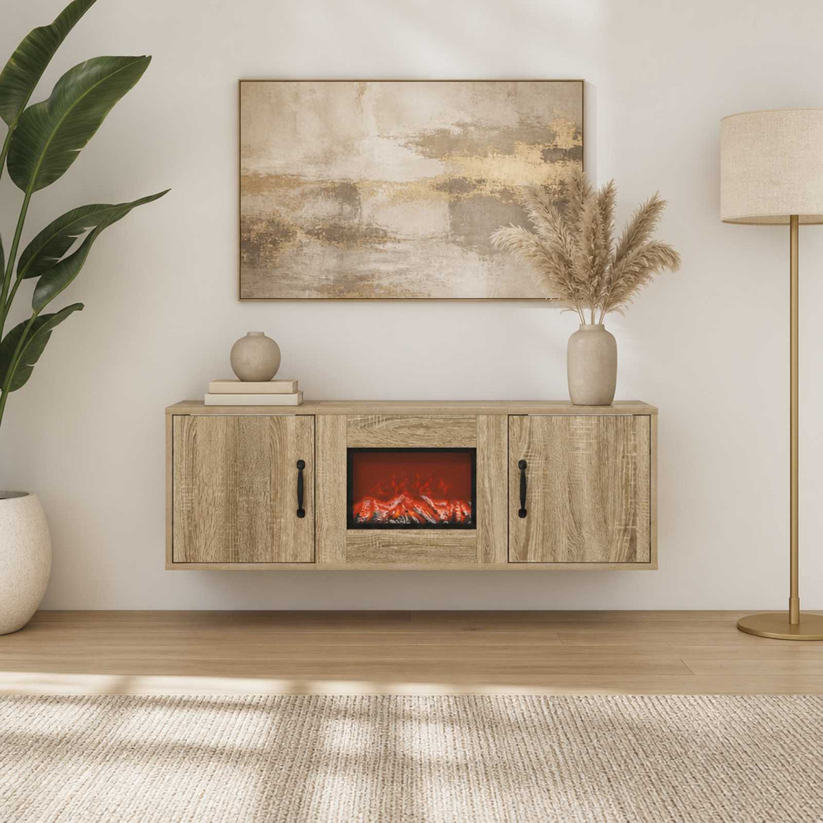 Elektrinis židinys Sonoma ąžuolo 110 x 30 x 36,5 cm