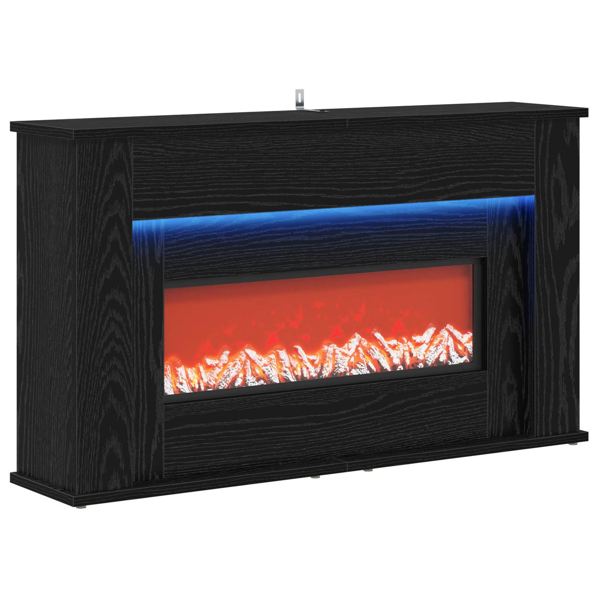 Židinys su LED juosta Juodojo ąžuolo 92 x 20 x 54 cm