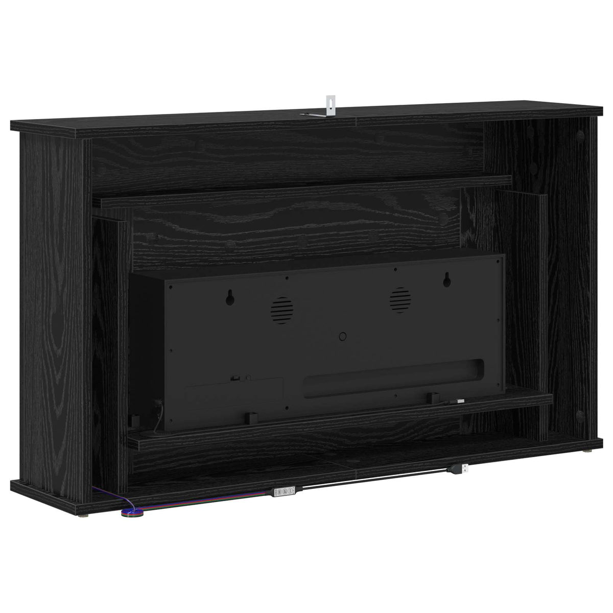 Židinys su LED juosta Juodojo ąžuolo 92 x 20 x 54 cm