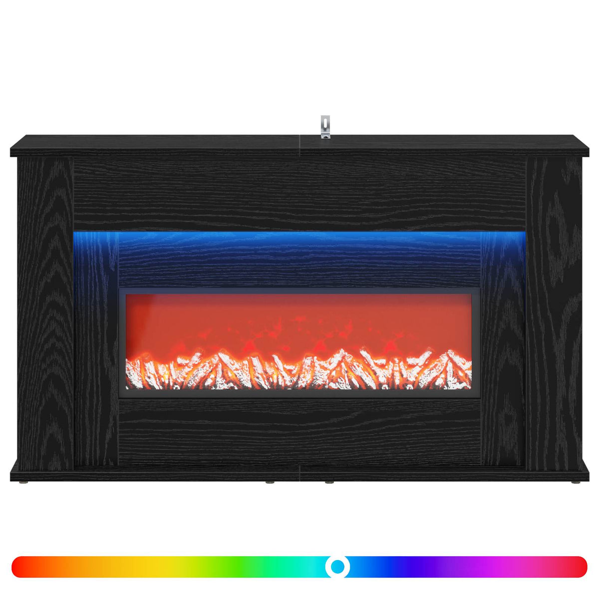 Židinys su LED juosta Juodojo ąžuolo 92 x 20 x 54 cm
