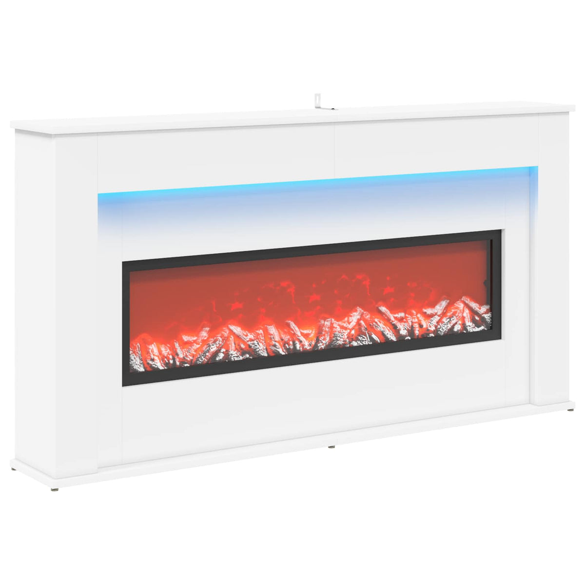 Židinys su LED juosta Balta 130 x 20 x 69,5 cm Apdirbta mediena