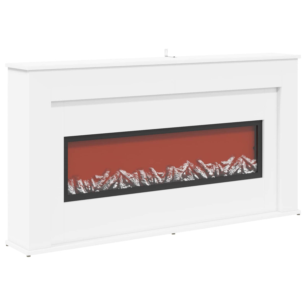Židinys su LED juosta Balta 130 x 20 x 69,5 cm Apdirbta mediena