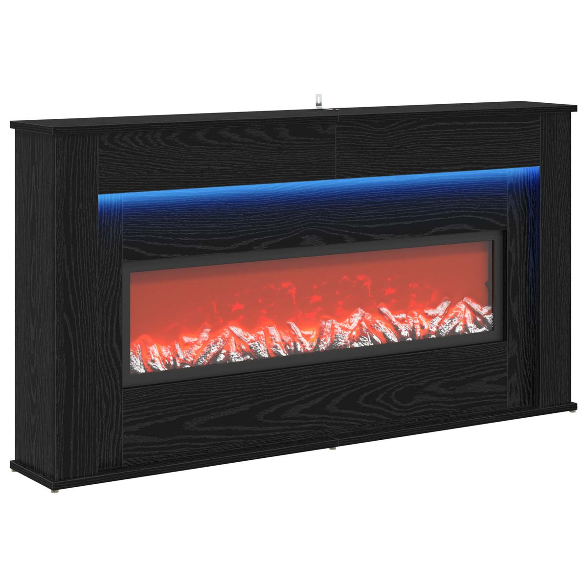 Židinys su LED juosta Juodojo ąžuolo 130 x 20 x 69,5 cm