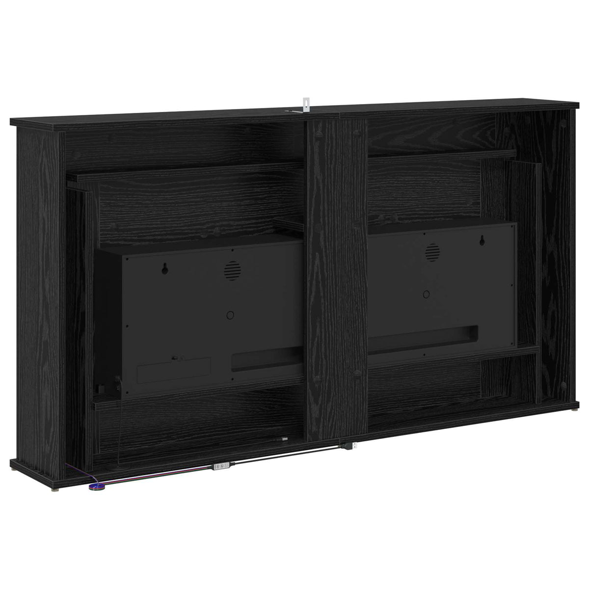 Židinys su LED juosta Juodojo ąžuolo 130 x 20 x 69,5 cm