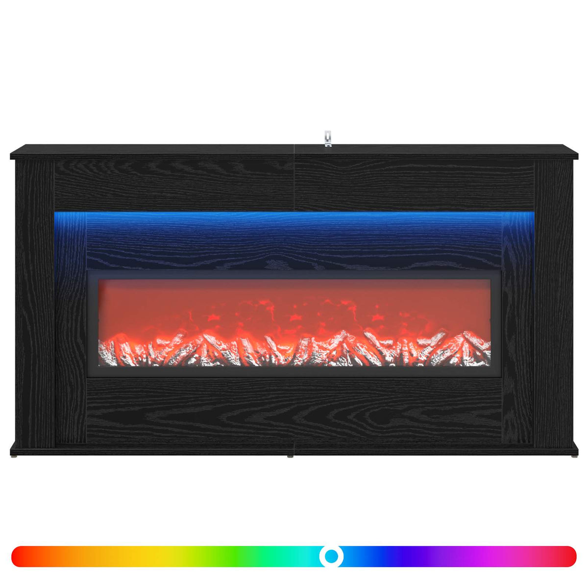 Židinys su LED juosta Juodojo ąžuolo 130 x 20 x 69,5 cm