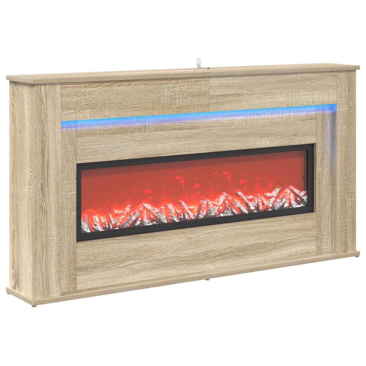 Židinys su LED juosta Sonoma ąžuolo 130 x 20 x 69,5 cm
