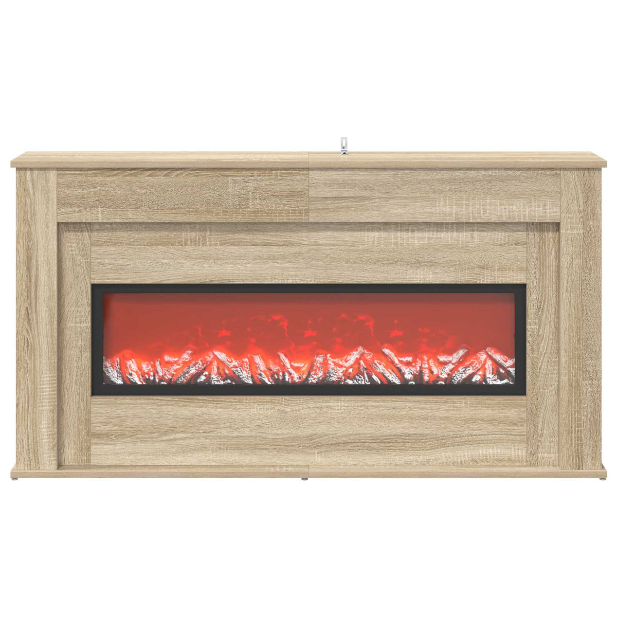 Židinys su LED juosta Sonoma ąžuolo 130 x 20 x 69,5 cm