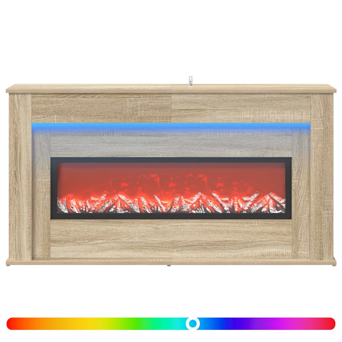 Židinys su LED juosta Sonoma ąžuolo 130 x 20 x 69,5 cm