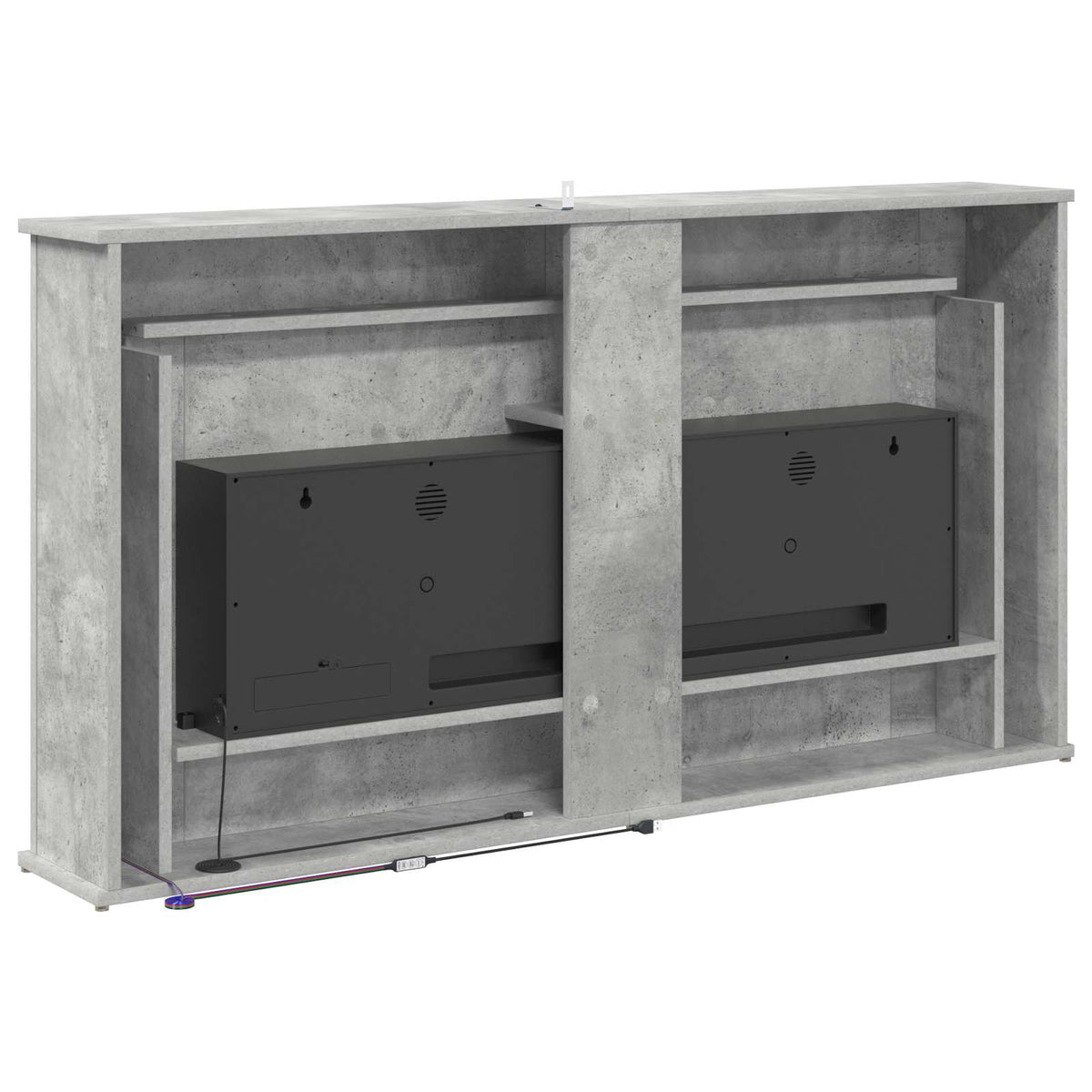 Židinys su LED juosta Betono 130 x 20 x 69,5 cm