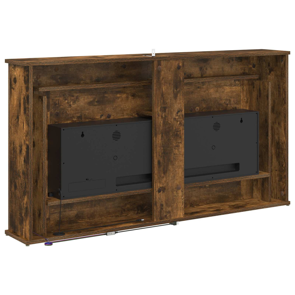 Židinys su LED juosta Dūminio ąžuolo 130 x 20 x 69,5 cm