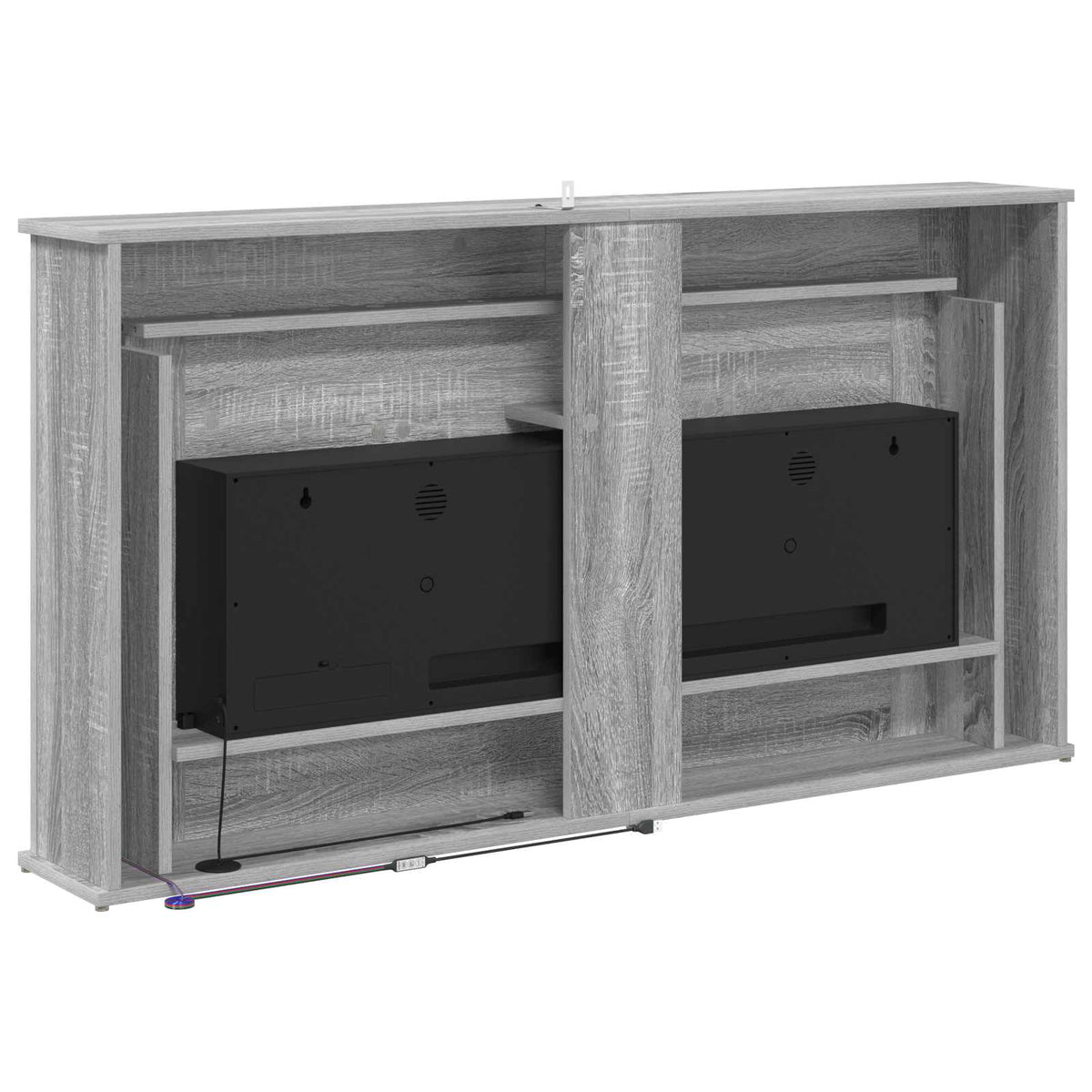 Židinys su LED juosta Pilka Sonoma 130 x 20 x 69,5 cm