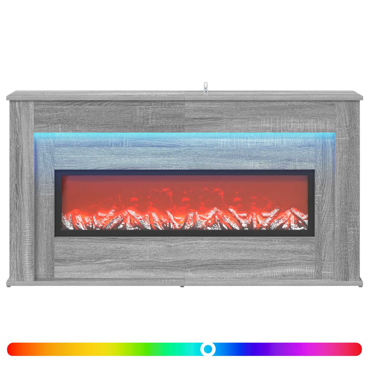Židinys su LED juosta Pilka Sonoma 130 x 20 x 69,5 cm
