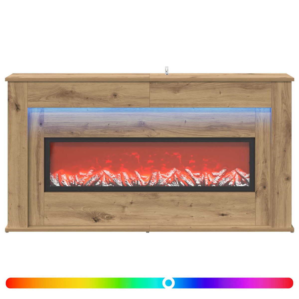 Židinys su LED juosta Artisano ąžuolo 130 x 20 x 69,5 cm