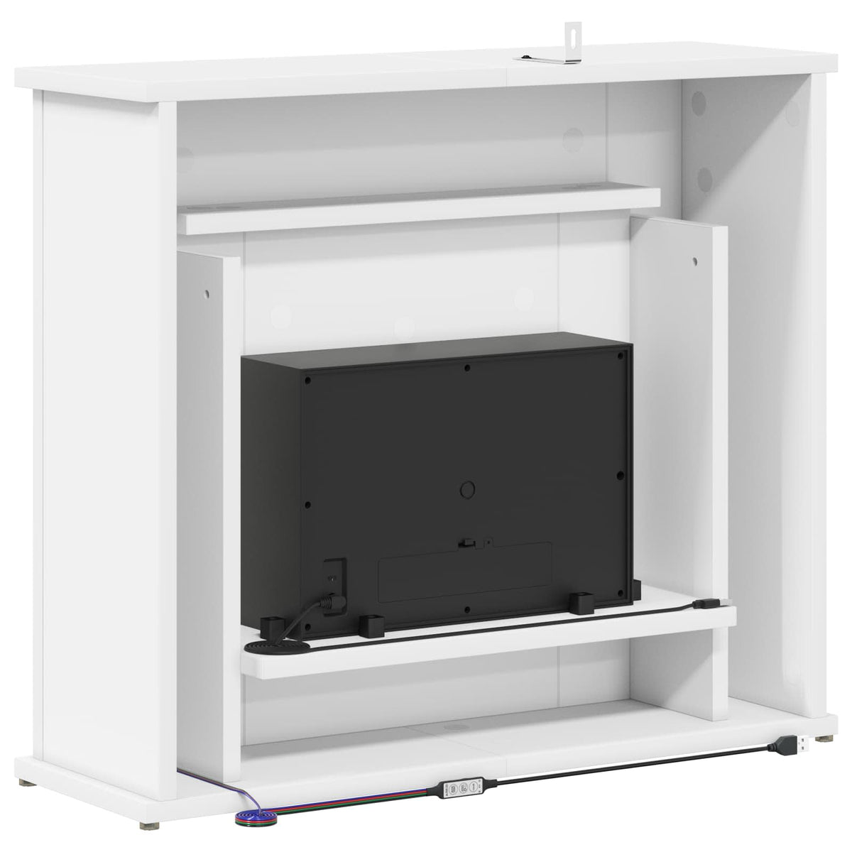 Židinys su LED juosta Balta 63 x 20 x 54,5 cm Apdirbta mediena