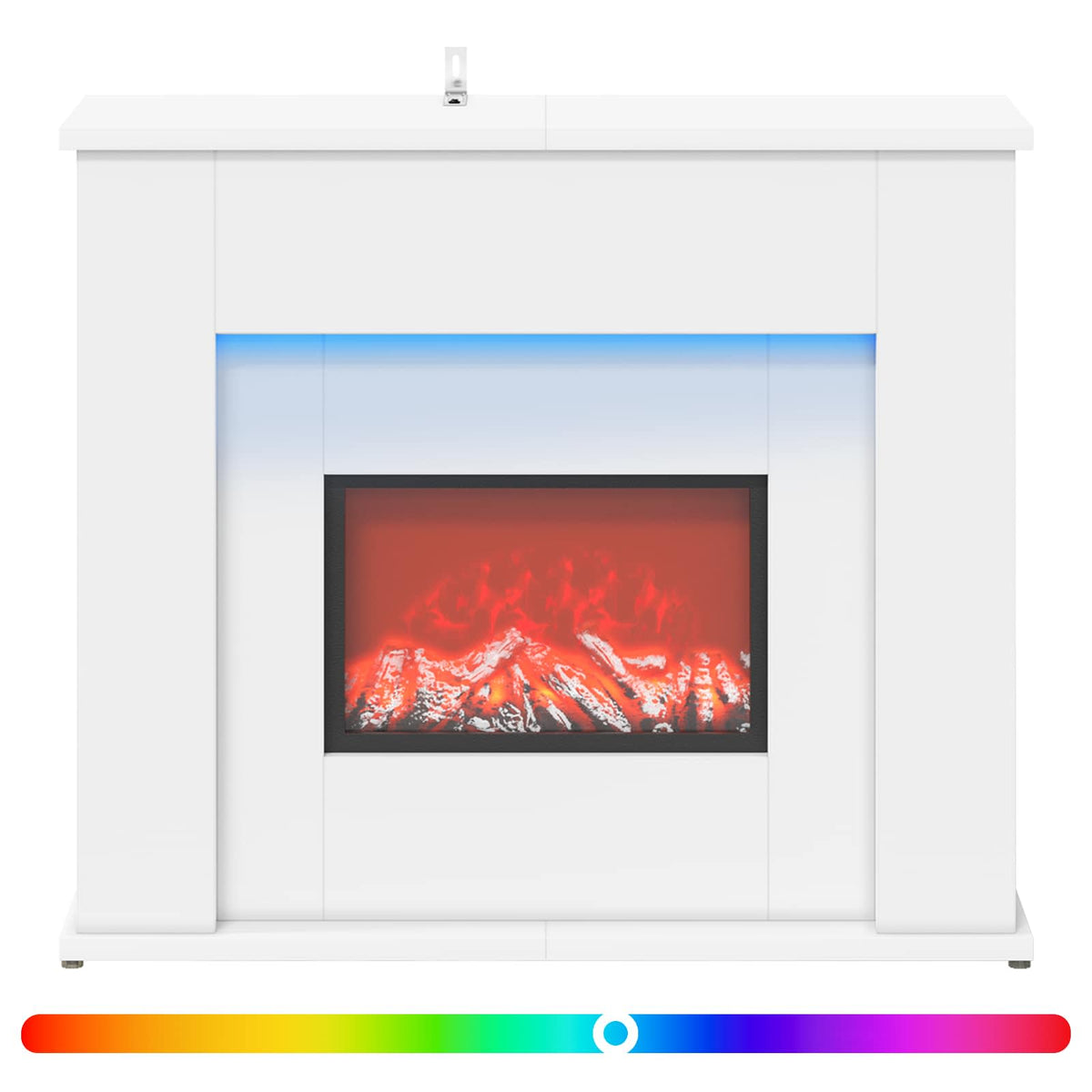 Židinys su LED juosta Balta 63 x 20 x 54,5 cm Apdirbta mediena