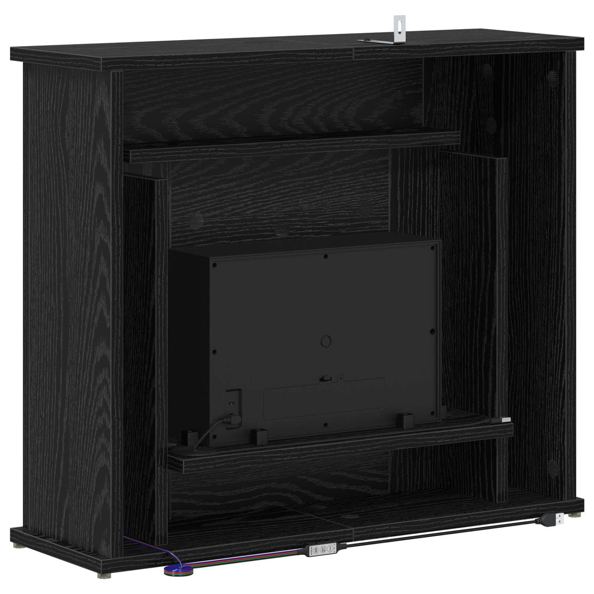 Židinys su LED juosta Juodojo ąžuolo 63 x 20 x 54,5 cm