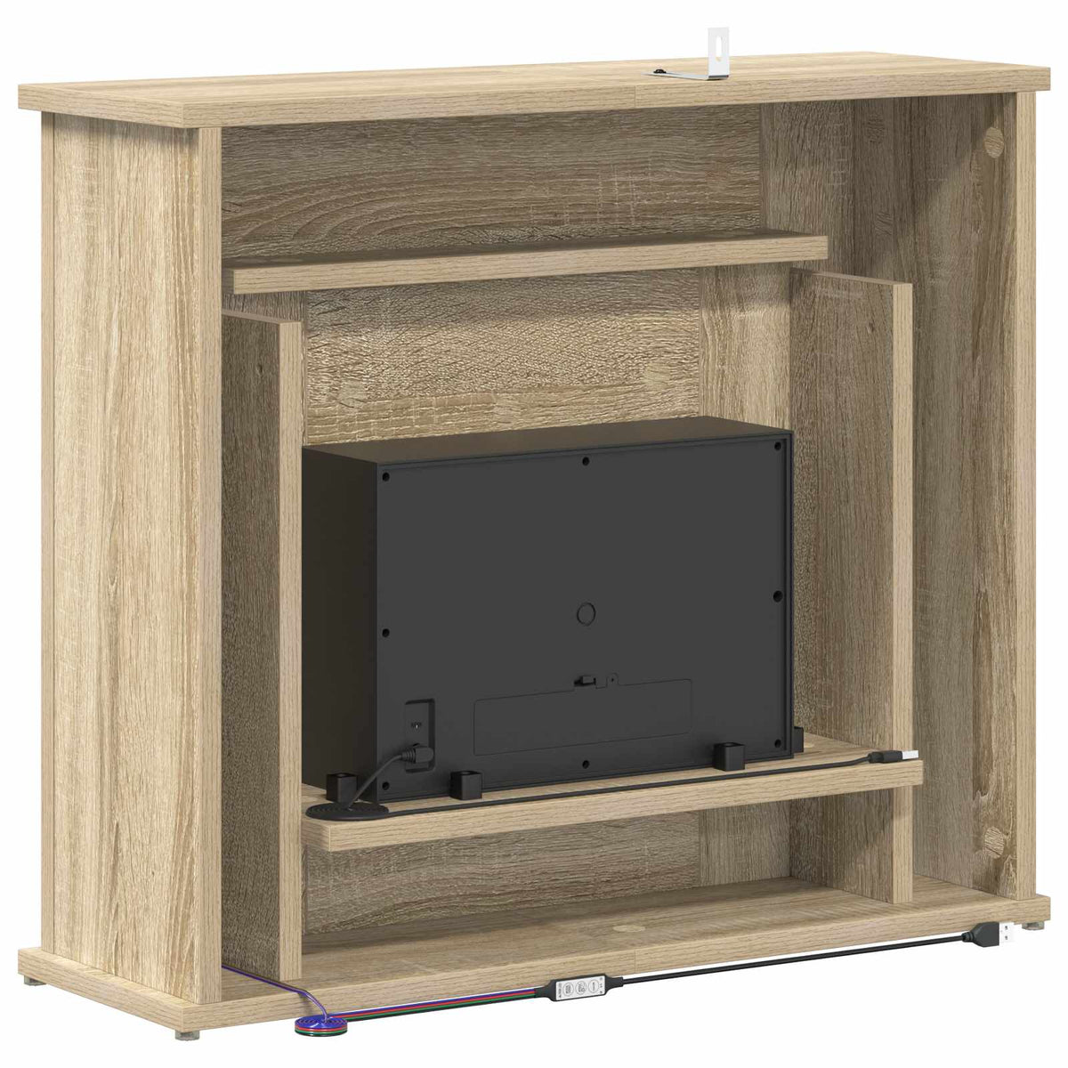 Židinys su LED juosta Sonoma ąžuolo 63 x 20 x 54,5 cm