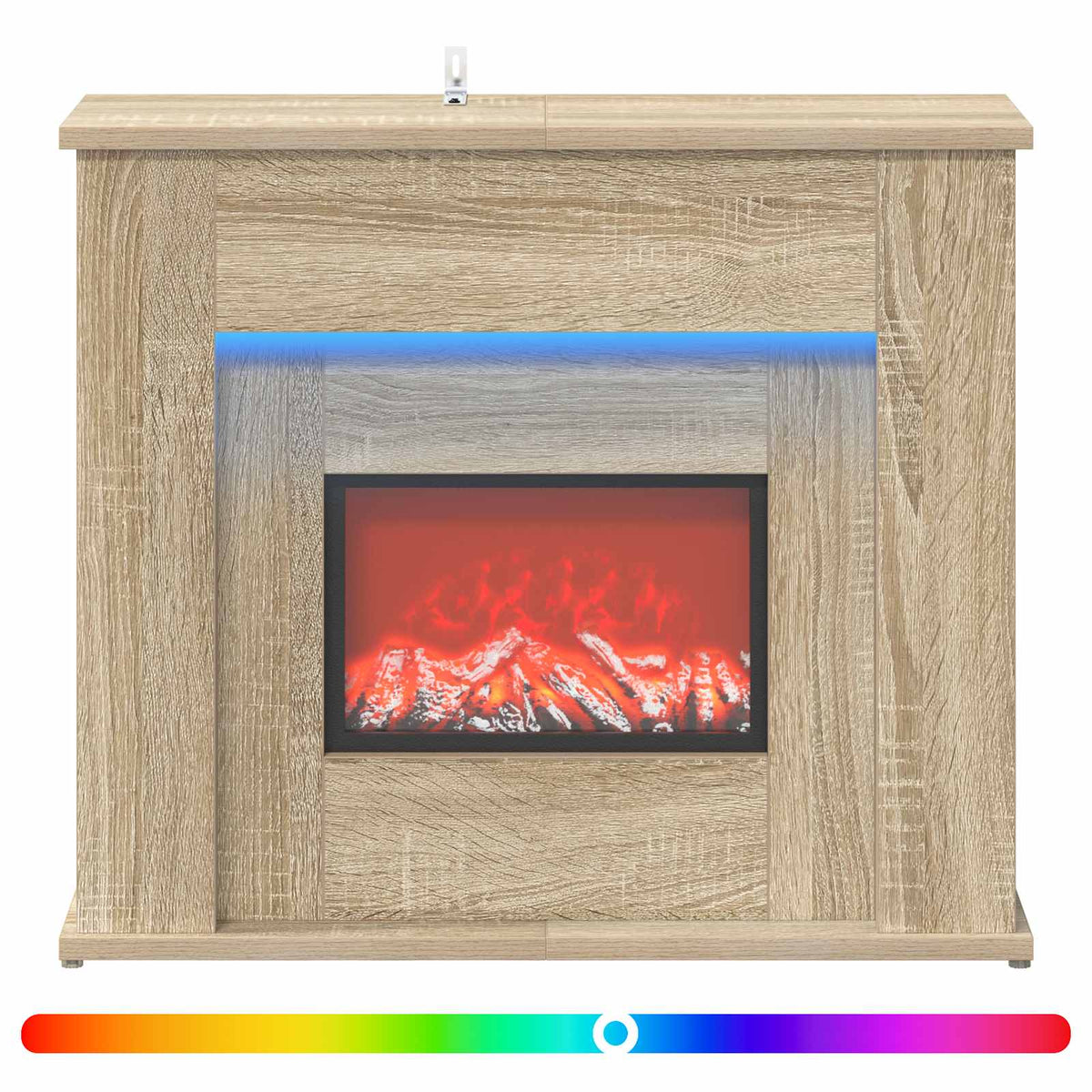 Židinys su LED juosta Sonoma ąžuolo 63 x 20 x 54,5 cm