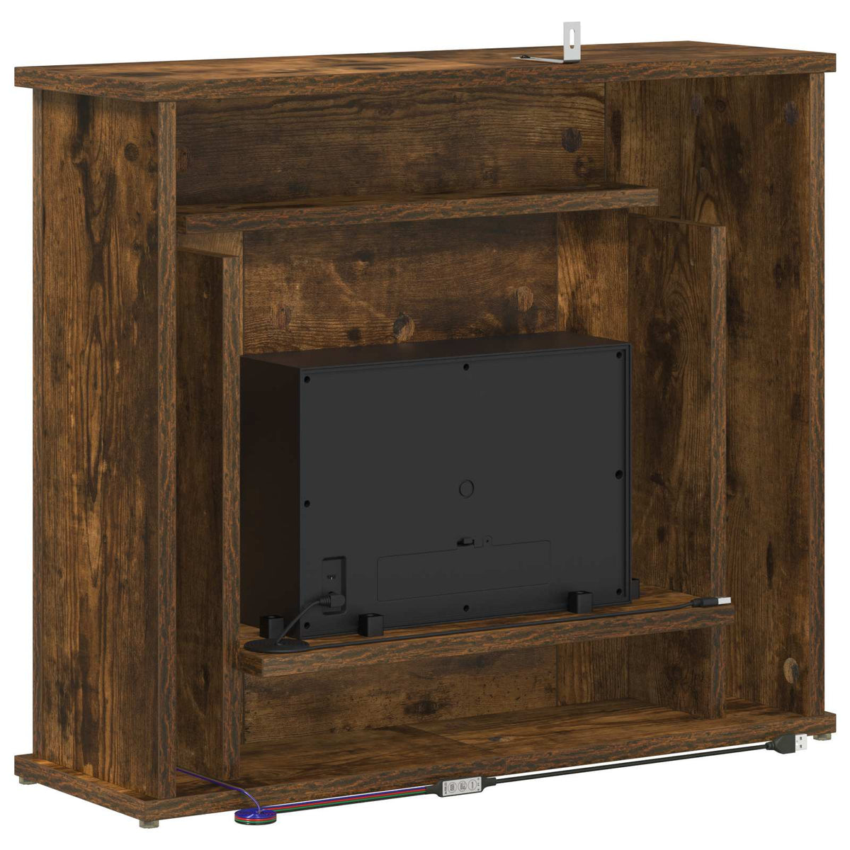 Židinys su LED juosta Dūminio ąžuolo 63 x 20 x 54,5 cm