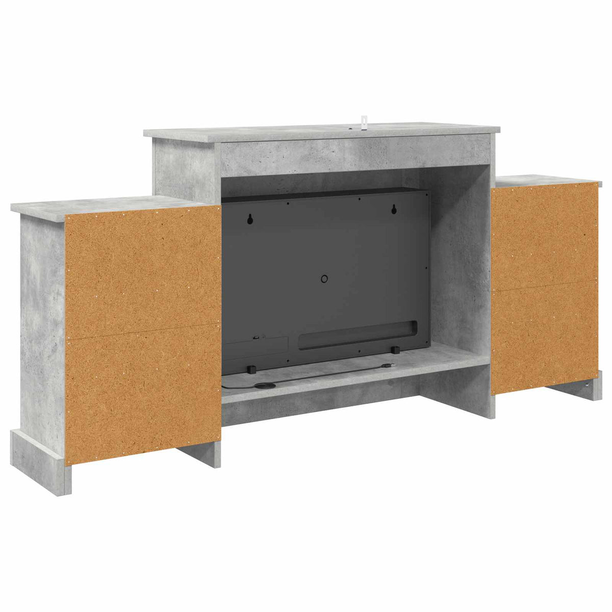 Elektrinis židinys Betono 140 x 30 x 67 cm Apdirbta mediena