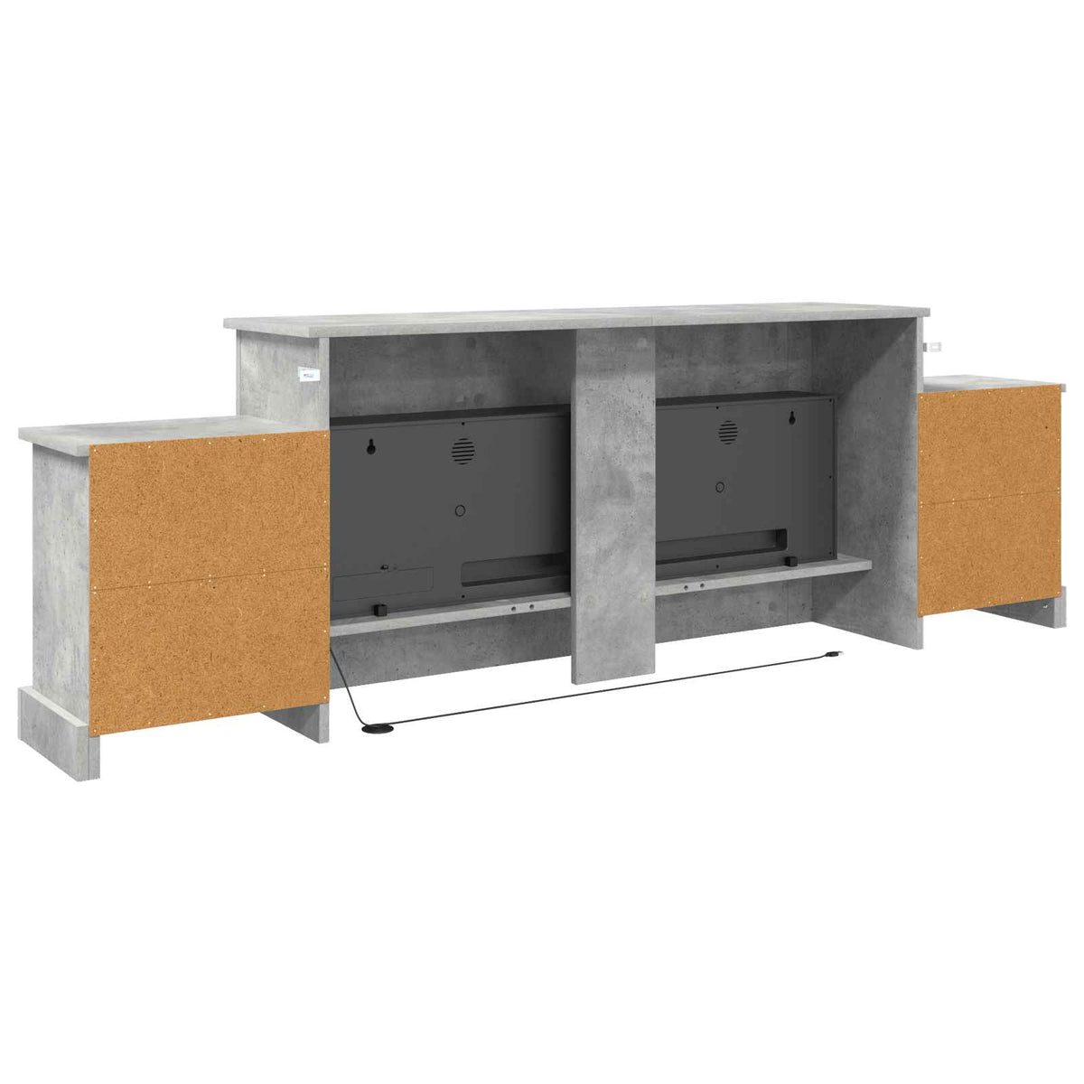Elektrinis židinys Betono 177 x 30 x 56,5 cm Apdirbta mediena