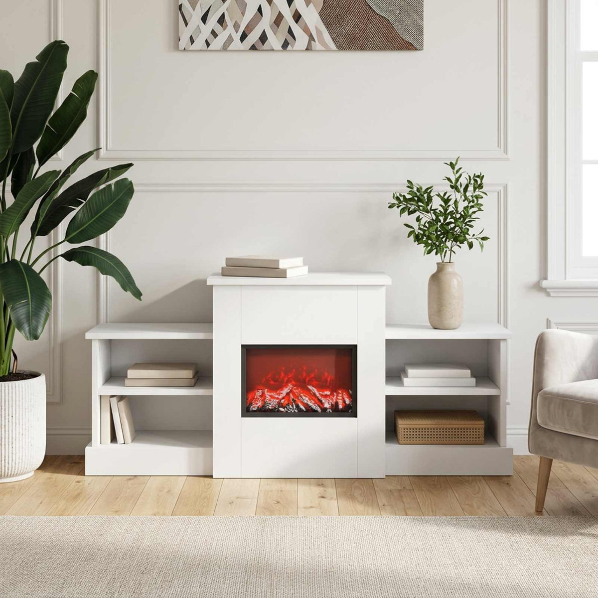 Elektrinis židinys Balta 110 x 30 x 50 cm Apdirbta mediena