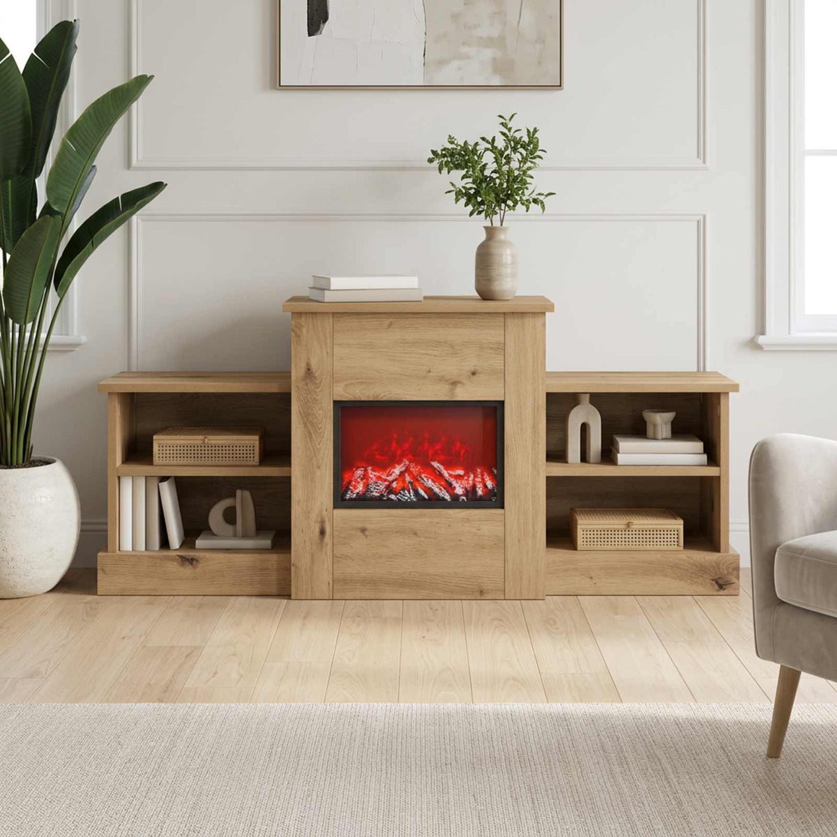 Elektrinis židinys Artisano ąžuolo 110 x 30 x 50 cm