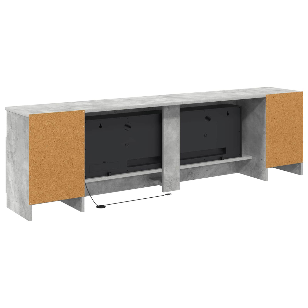 Elektrinis židinys Betono 165 x 28,5 x 47 cm Apdirbta mediena