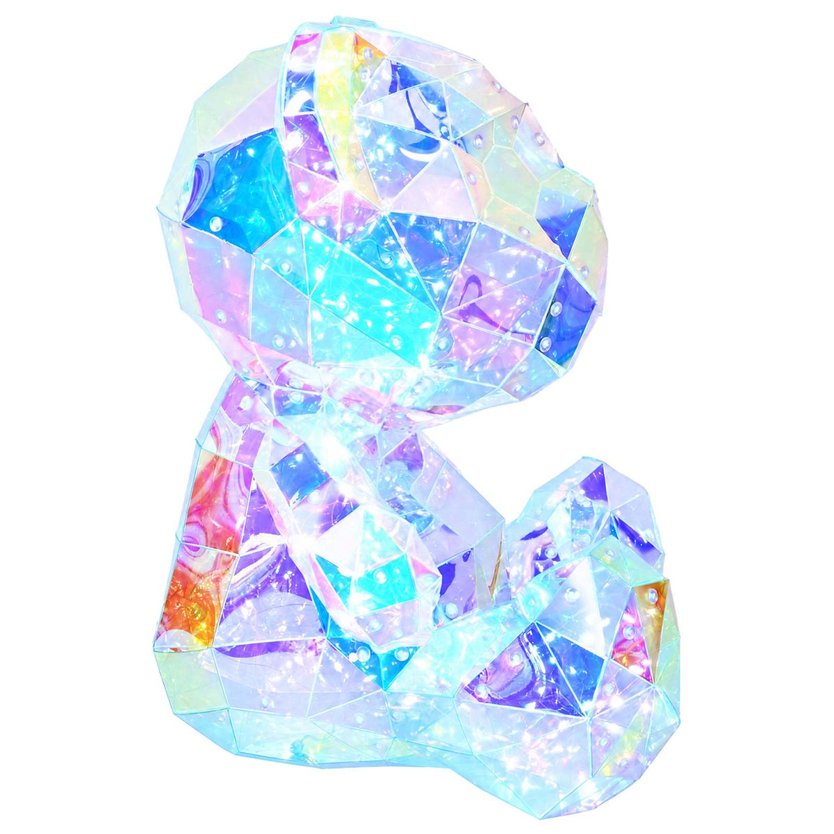 Prizminis vaivorykštinis LED lokys Įvairiaspalvis