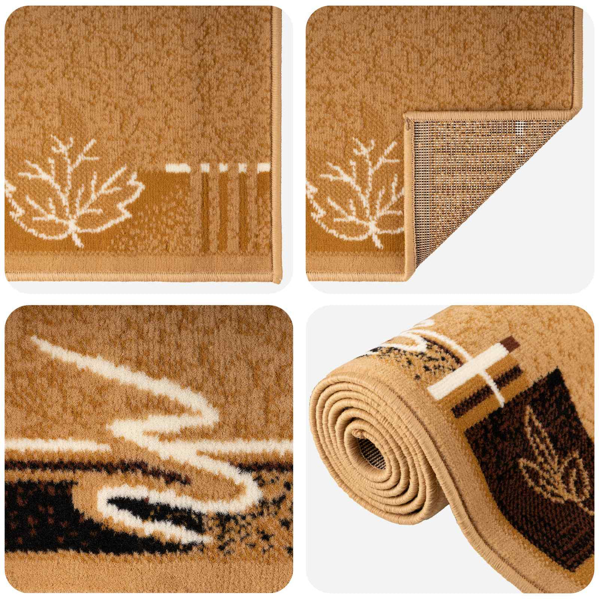Bėgimo kilimėlis FLORNES Austas Smėlio PP 7 mm