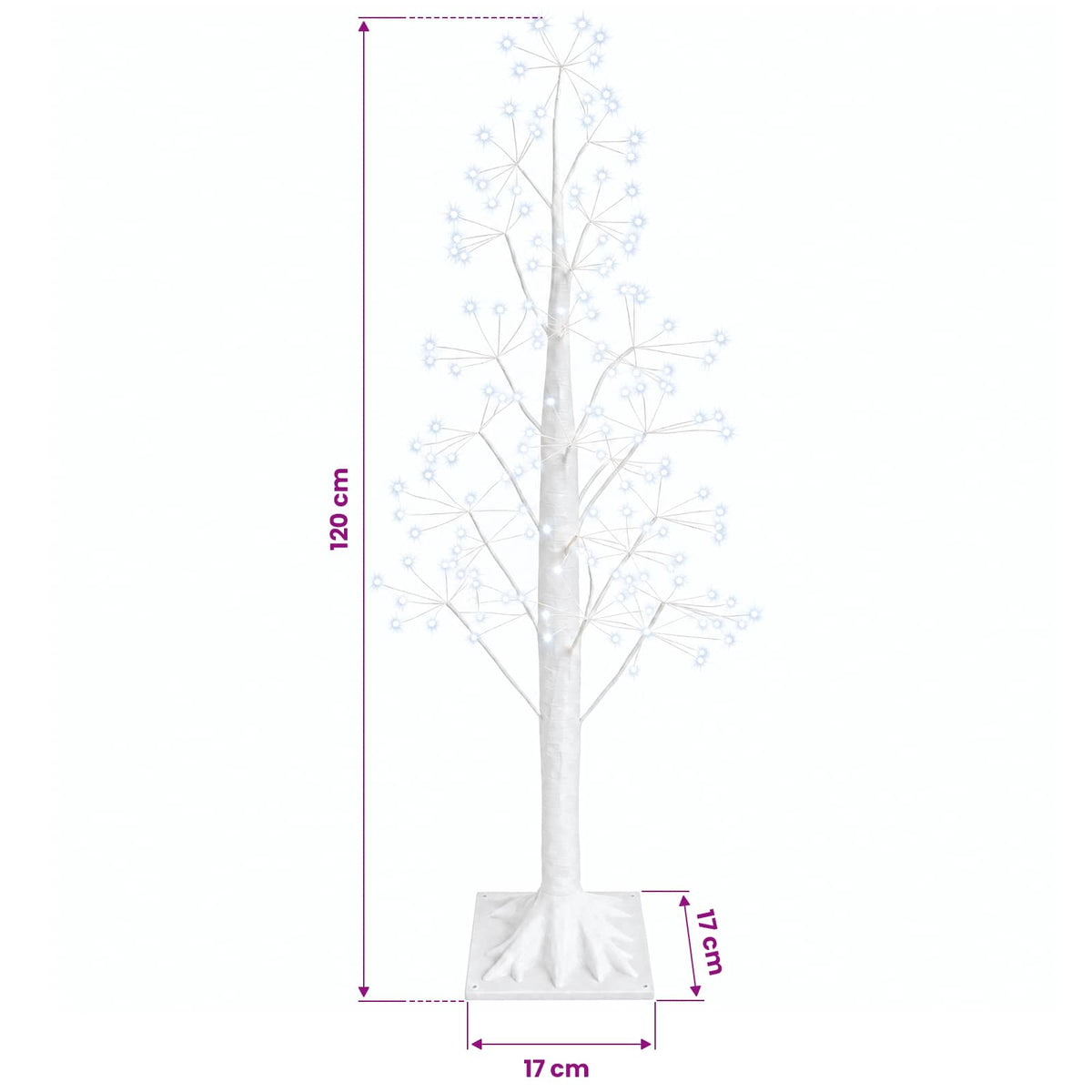 Žvaigždinė Kalėdų eglutė Balta 17 x 17 x 120 cm Plastmasė