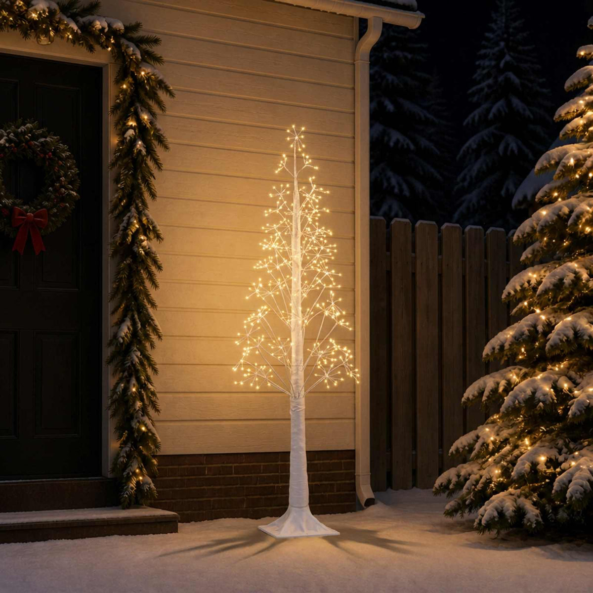 Žvaigždinė Kalėdų eglutė Balta 180 cm Plastmasė 432 LED