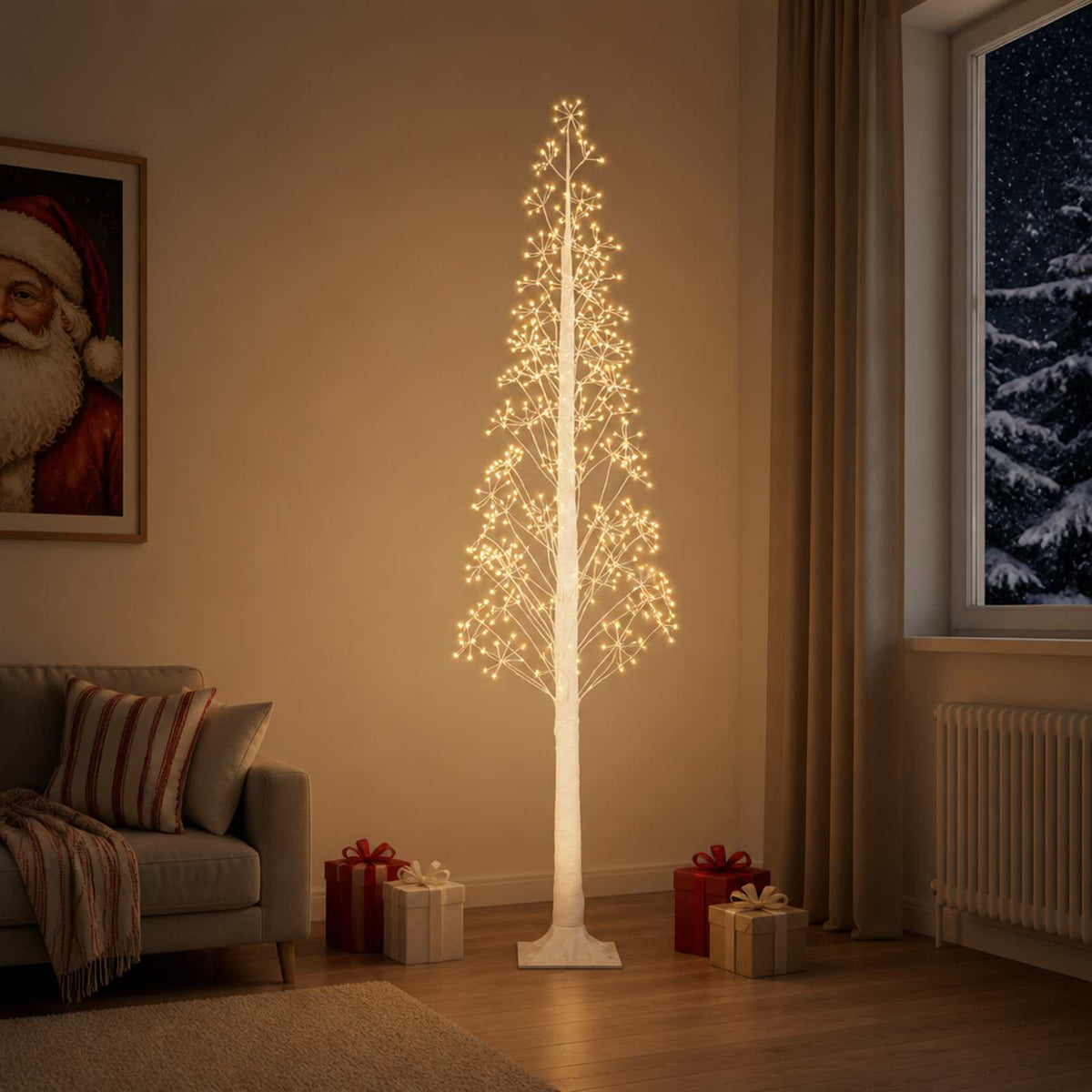 Žvaigždinė Kalėdų eglutė Balta 25 x 25 x 240 cm Plastmasė