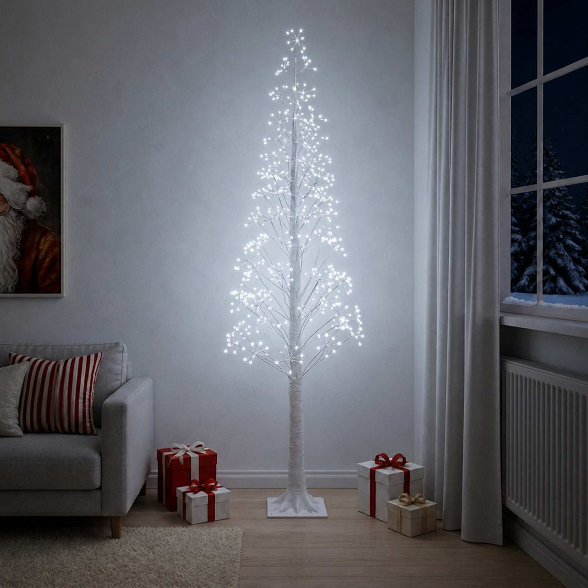 Žvaigždinė Kalėdų eglutė Balta 25 x 25 x 210 cm Plastmasė