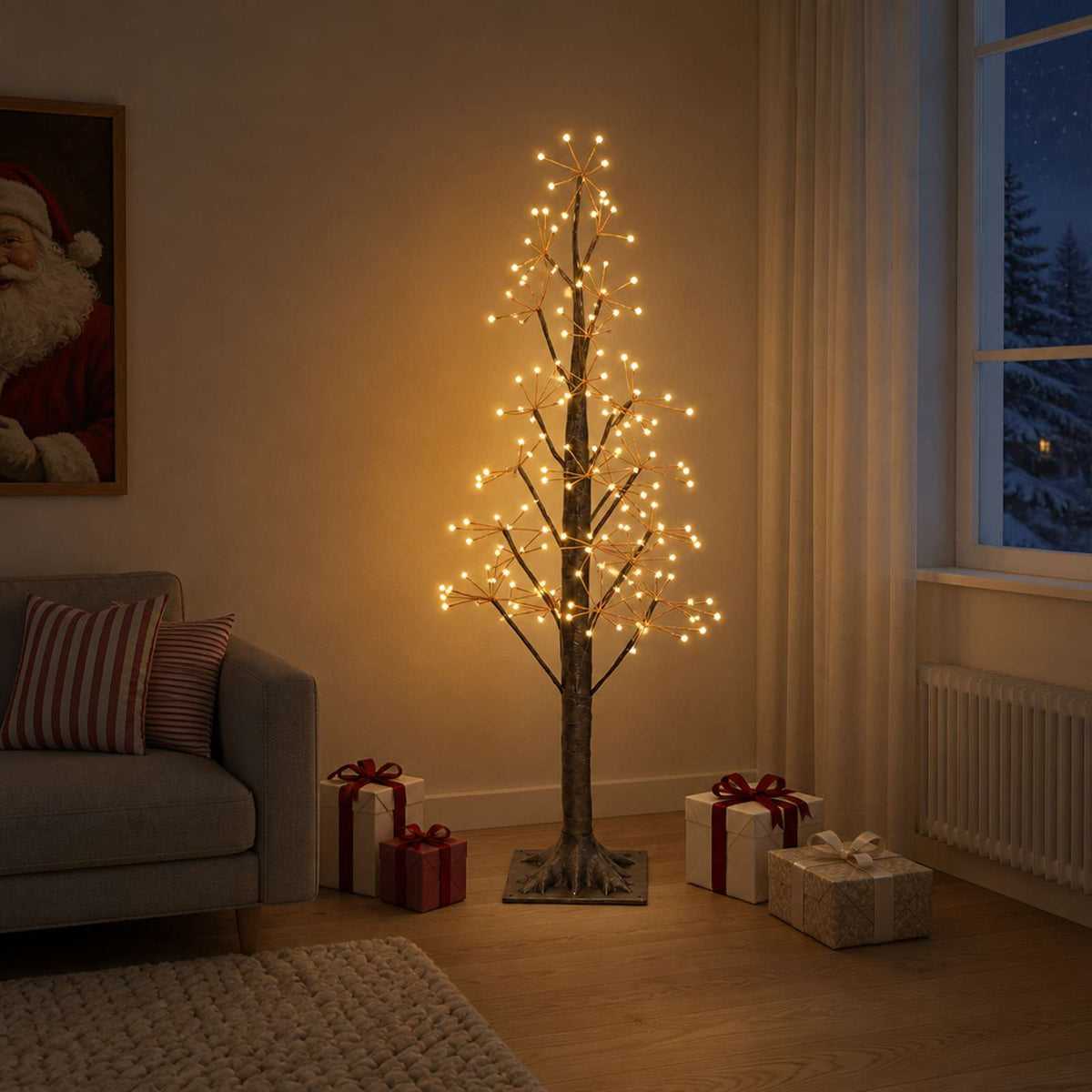 Žvaigždinė Kalėdų eglutė Ruda 150 cm Plastmasė 304 LED