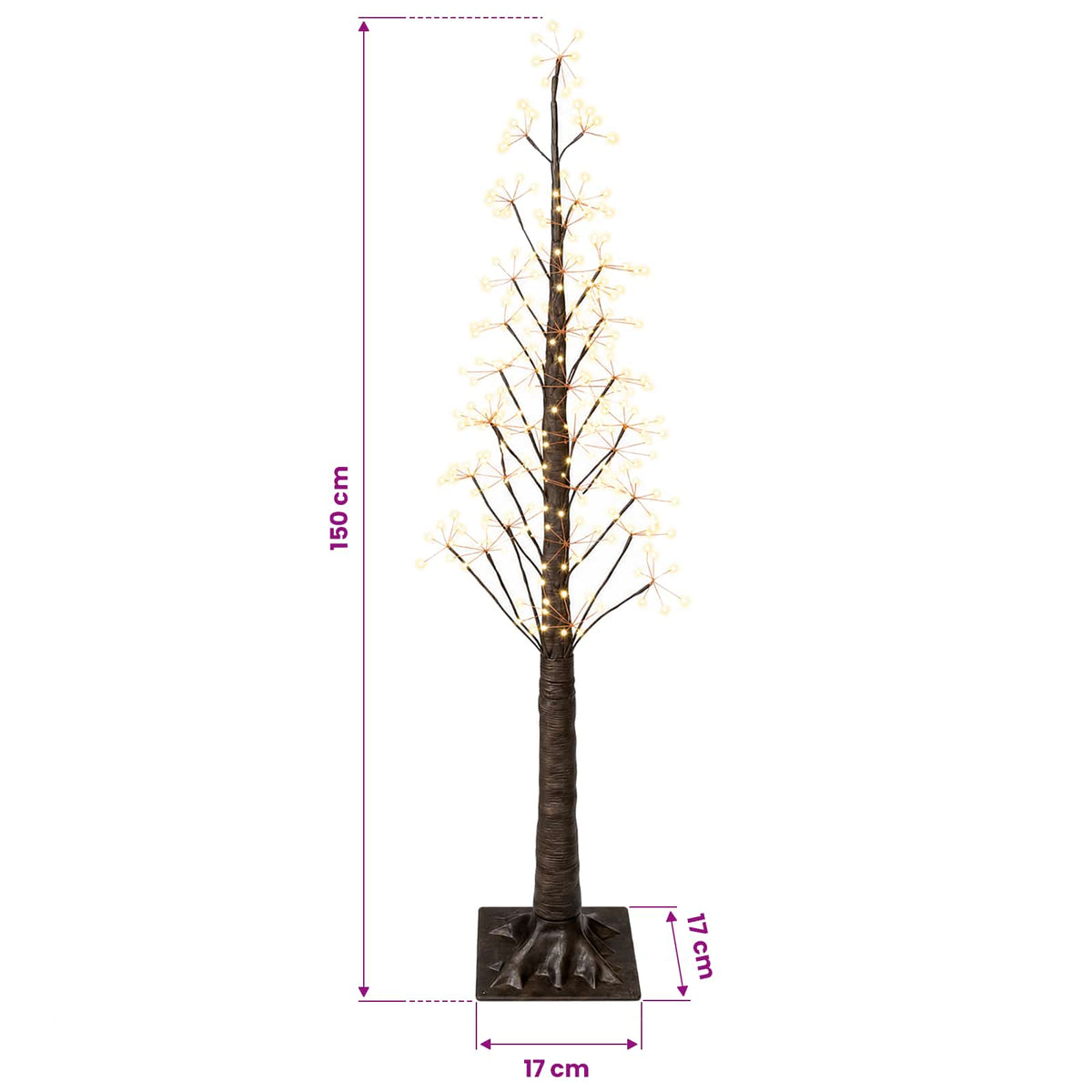 Žvaigždinė Kalėdų eglutė Ruda 150 cm Plastmasė 304 LED
