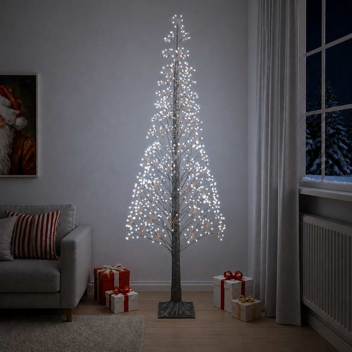 Žvaigždinė Kalėdų eglutė Ruda 240 cm Plastmasė 688 LED
