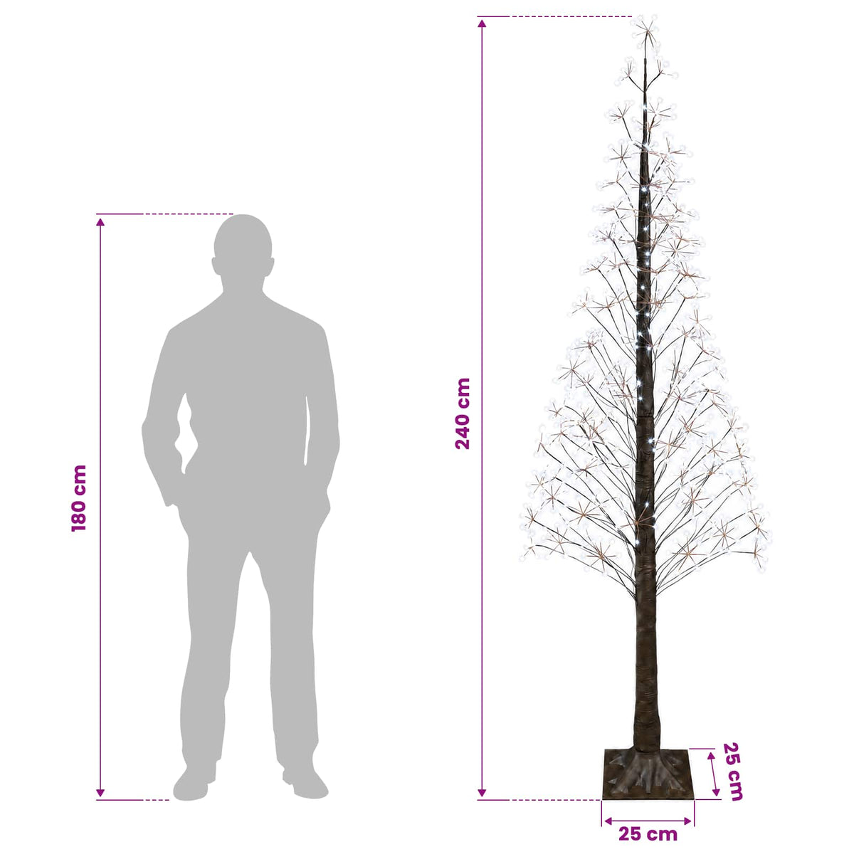 Žvaigždinė Kalėdų eglutė Ruda 240 cm Plastmasė 688 LED