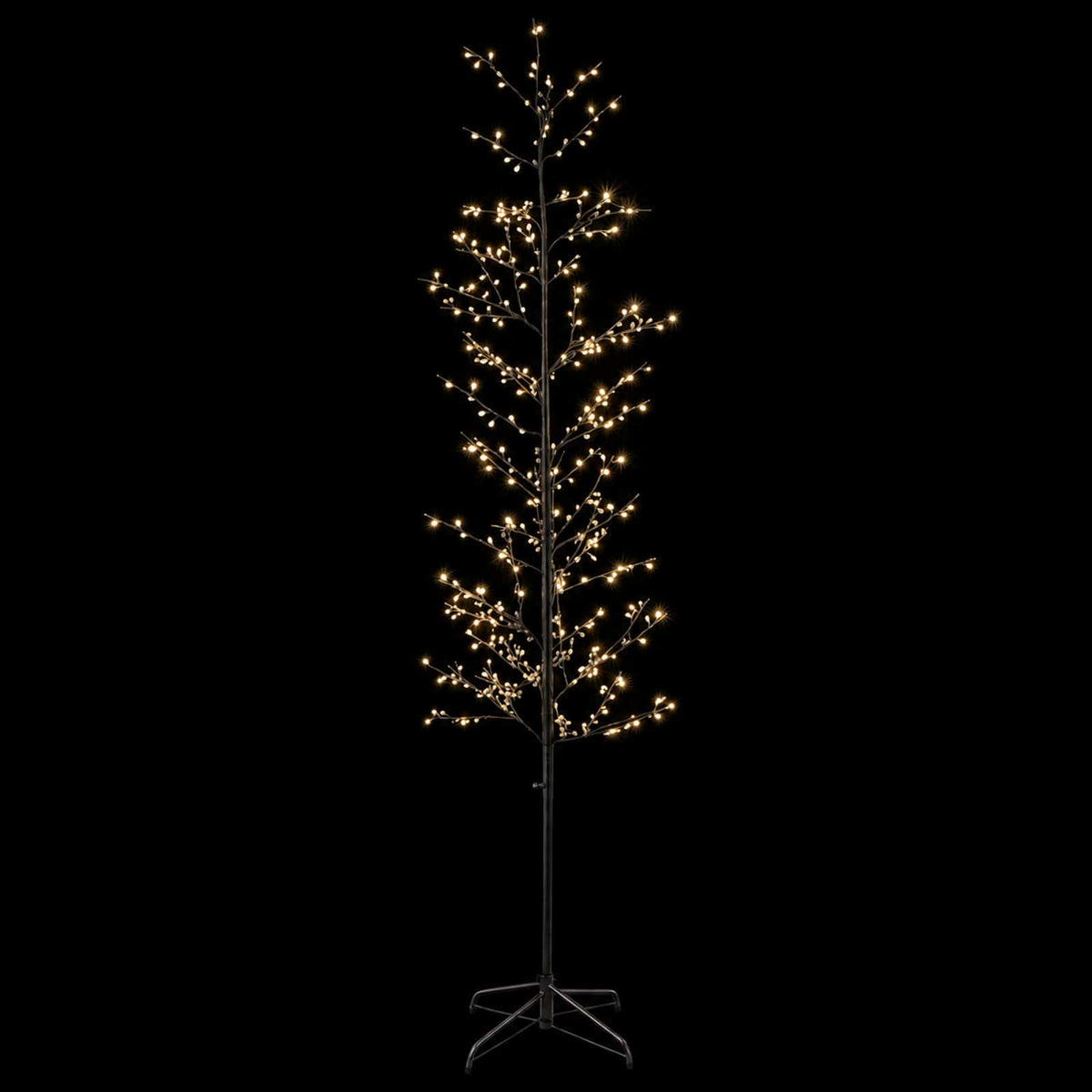 Mikro beržo Kalėdų eglutė Juoda 47 x 210 cm Plienas 567 LED